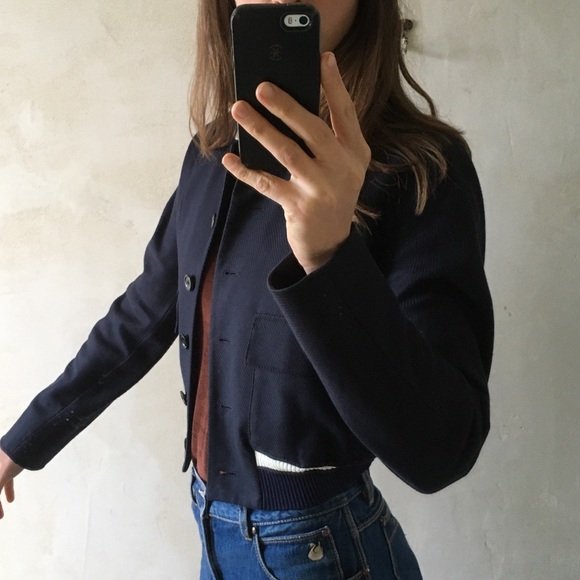 Victor Victoria navy varsity style jacket sz S - Picture 2 of 14